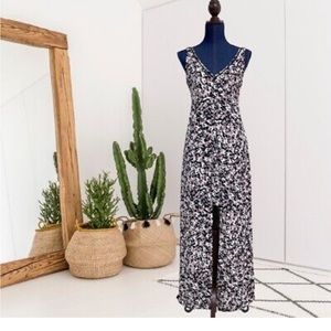 Floral high low hem maxi dress